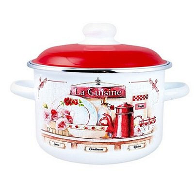 Кастрюля эмалированная цилиндр 5,5л La Cuisine ТМ Appetite  6RD221M