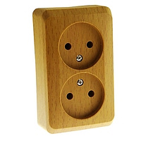 Розетка 2-м ОП 16А б/з бук SchE PA16-005Т