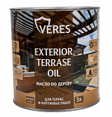 Масло VERES EXTERIOR TERRASE OIL по дереву для наружных работ палисандр 3л 255545
