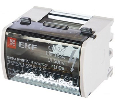 Шина нулевая в корпусе 2х7 EKF sn0-2x7