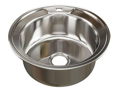 Мойка нержавеющая  510мм, 0,6мм, глубина 170мм, врезная, круглая, глянец  Mixline 528184