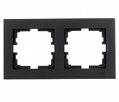 Рамка 2я горизонтальная черный бархат 742-4200-147