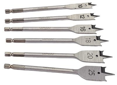 Набор сверл перьевых по дереву 6 штук Gepard GP0415-6