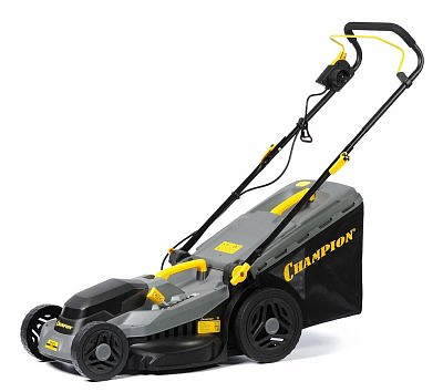 Газонокосилка эл. CHAMPION EM4318 (1,8 кВт пласт.+ткань травосб. 52л ширина 430мм 30-75мм, 12,9кг)
