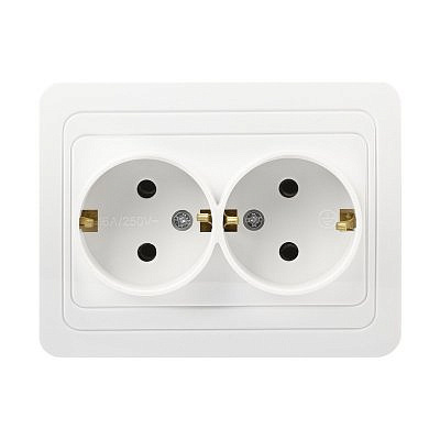 Розетка UNIVersal Валери компьют. СУ 2 мест. бел. (керам.осн., RJ45) 1082