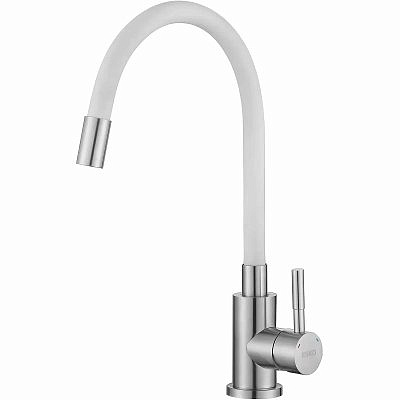 Смеситель для кухни ESKO Snake однорычажный гибкий излив белый K44 W 