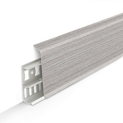 Плинтус напольный Ideal Деконика Ясень серый (85 мм)