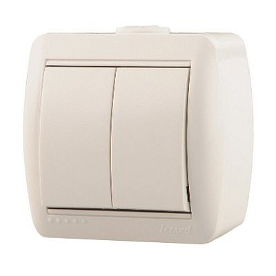 Переключатель 2 - клавиши  белый 710-0200-101 о/п 