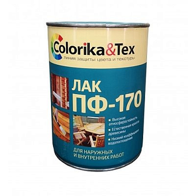 Лак Colorika&Tex ПФ-170 для наружних и внутренних работ, глянцевый 0,8л