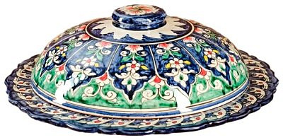 Блинница Риштанская Керамика "Узоры", 24 см, синий 7362530