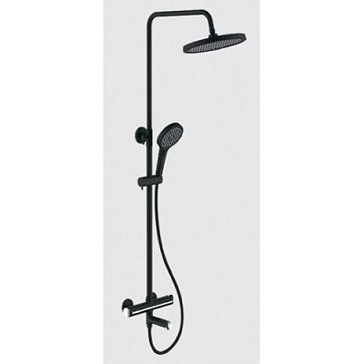 Душевая система Gappo G2403-56 с термостатом,верхним душем,излив,чёрный/хром.