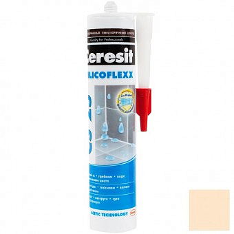 Затирка-герметик CERESIT CS 25 эластичный силиконовый  (мельба) 280мл 