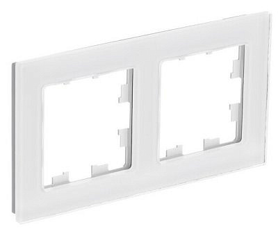Рамка NATURE рамка СУ 2 места, НАТУРАЛЬНОЕ СТЕКЛО, БЕЛЫЙ ATN360102 