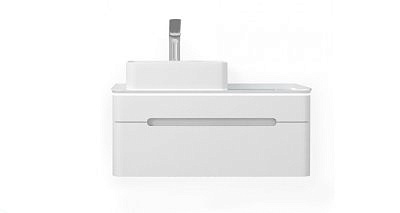 Тумба Raval Shine 90 подвесная белая с раковиной MELANA MLN-A419 белая /RAVAL/