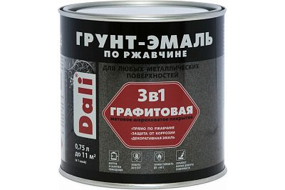 Грунт-эмаль по ржавчине Dali 3 в 1 Серый графит 0,75л(RAL 7024)