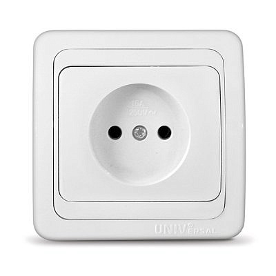 Розетка UNIVersal Валери СУ 1 мест. бел. (керам.осн.) В0022