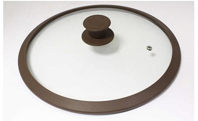 Крышка стеклянная 4824BR с силикон/обод 24см коричневая TimA