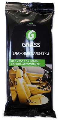 GRASS Салфетки влажные для ухода за кожаным салоном(автомобиля) 