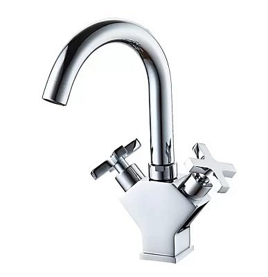 Смеситель для раковины L1084-2 керамика крест гайка Ledeme