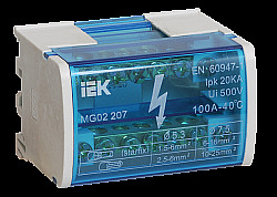 Шина на DIN-рейку в корпусе (кросс-модуль) ШНК 4х 7 3L+PEN IEK YND10-4-07-100