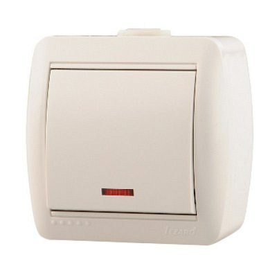 Переключатель 1 - клавиша с подсветкой белый  710-0200-111 о/п 