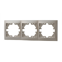 Рамка 3 места , горизантальная , перламутр Мира 701-3000-148