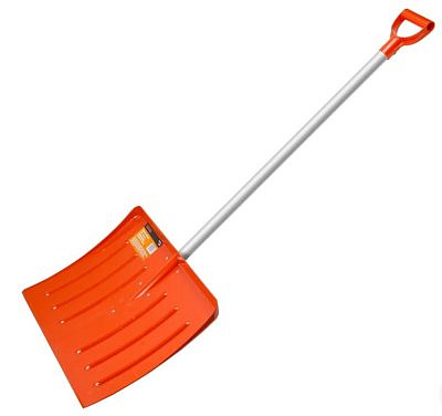 Лопата снеговая 410*350мм c алюминиевым черенком STARTUL PROFI ST9057-1