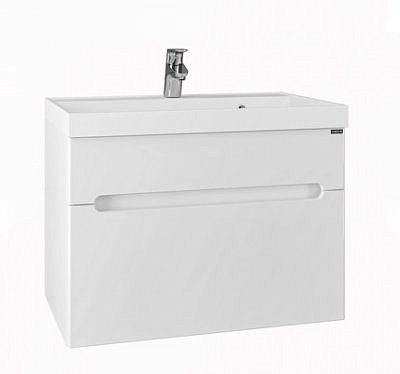 Тумба Санта Лондон 70 белая 2 ящика подвесная без умывальника 