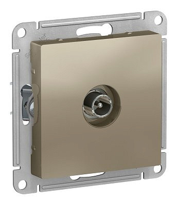 Механизм розетки TV Schneider Electric ATLASDESIGN, проходная, шампань ATN000592