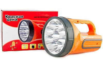 Аккумуляторный фонарь красная цена 5388 9 LED, 2 режима 5/9, вилка 220В 