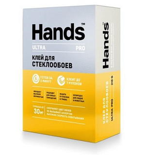 Клей для обоев Hands Ultra PRO специальный  для всех типов стеклообоев 210 гр
