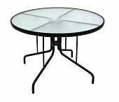 Стол к набору Марсель, 100см черный, столешница прозрачная Garden story SC-122T
