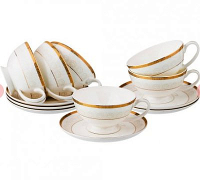 ЧАЙНЫЙ НАБОР "ЛАЗУРНЫЙ БЕРЕГ" НА 6 ПЕРСОН 12 ПР. 250 МЛ 440-222