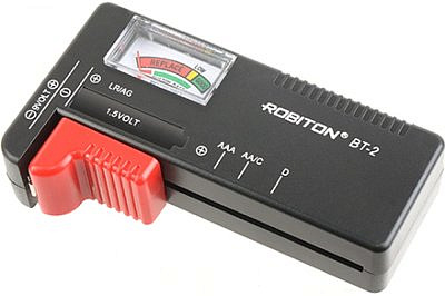 Тестер Robiton BT2 для э/п R03, R6, R14, R20, «Крона», дисковые LR/AG