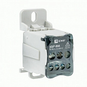 Шина на DIN-рейку в корпусе КБР-80 660В 80A 1х7 3х16мм2/4х10мм2 крепеж на монт. панель, din-рейку plc-kbr80