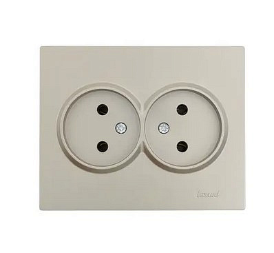 Розетка с рамкой 2ая без заземления титан 742-3700-128_В