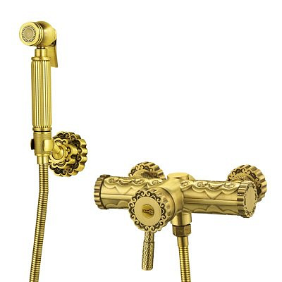 Смеситель для биде Lemark LM6618В с гигиеническим душем настенный,бронза