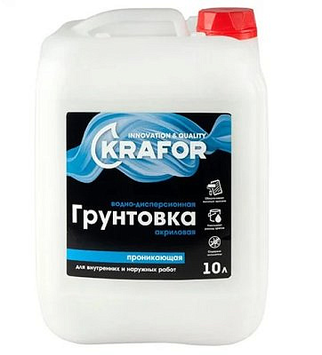 Грунтовка проникновения универсальная KRAFOR 10л синяя этик.
