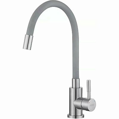 Смеситель для кухни ESKO Кухня/Kitchen однорычажный гибкий излив серый K44 SG 