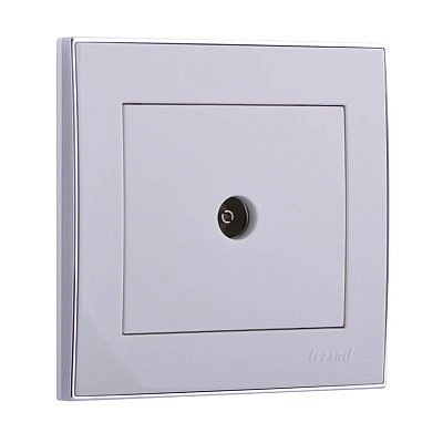 Розетка 703-0225-130 ТВ оконечная белая с боковой вставкой хром 