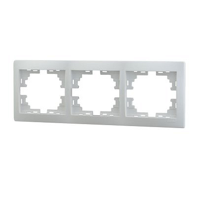 Рамка 3 места , горизантальная , белая. Мира 701-0200-148 