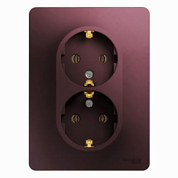 Розетка 2-м с заземлением в сборе баклажан SchE GLS001124