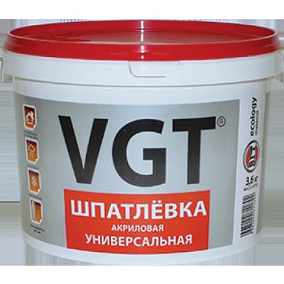 Шпатлевка VGT УНИВЕРСАЛЬНАЯ акриловая для наружных и внутренних работ 1 кг 