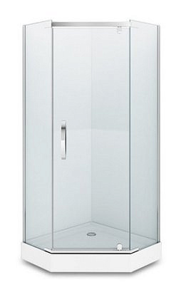 Душевой уголок ERLIT ALEX BAITLER AB215 - 90 (90*90*2000) прозрачное стекло, пятиугольный, без поддона