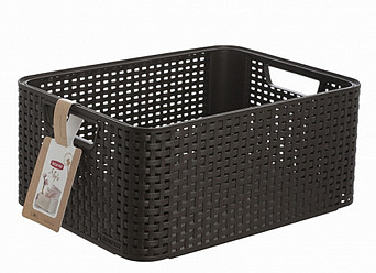 Корзина RATTAN STYLE BOX M  темно-коричневая