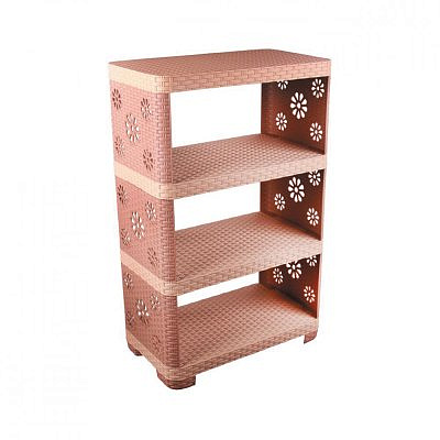 Этажерка "Плетенка" №2 4-х секции какао (уп.1) М2552