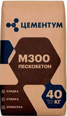 Сухая смесь М-300 пескобетон ЦЕМЕНТУМ 40 кг (36)