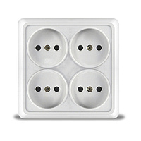 Розетка UNIVersal Олимп ОУ 4 мест. бел. (квадрат) 1164