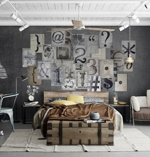 Коллаж Старинная типография 1waii Typography, набор 64 постера