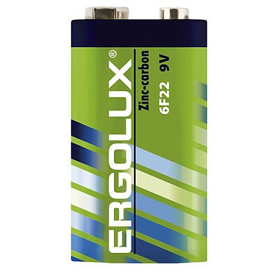 Элемент питания Ergolux 6F22SR1 9В 6F22 SR1 12443 цена за штуку